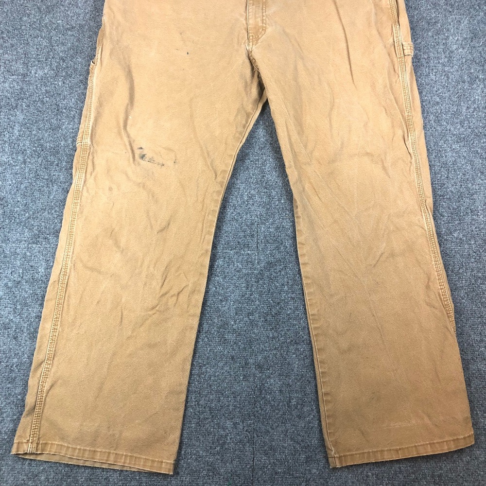 Genuine Dickies Men Carpenter Pant 40x30 Brown Duck Canvas Utility Work Trousers - Picture 2 of 11